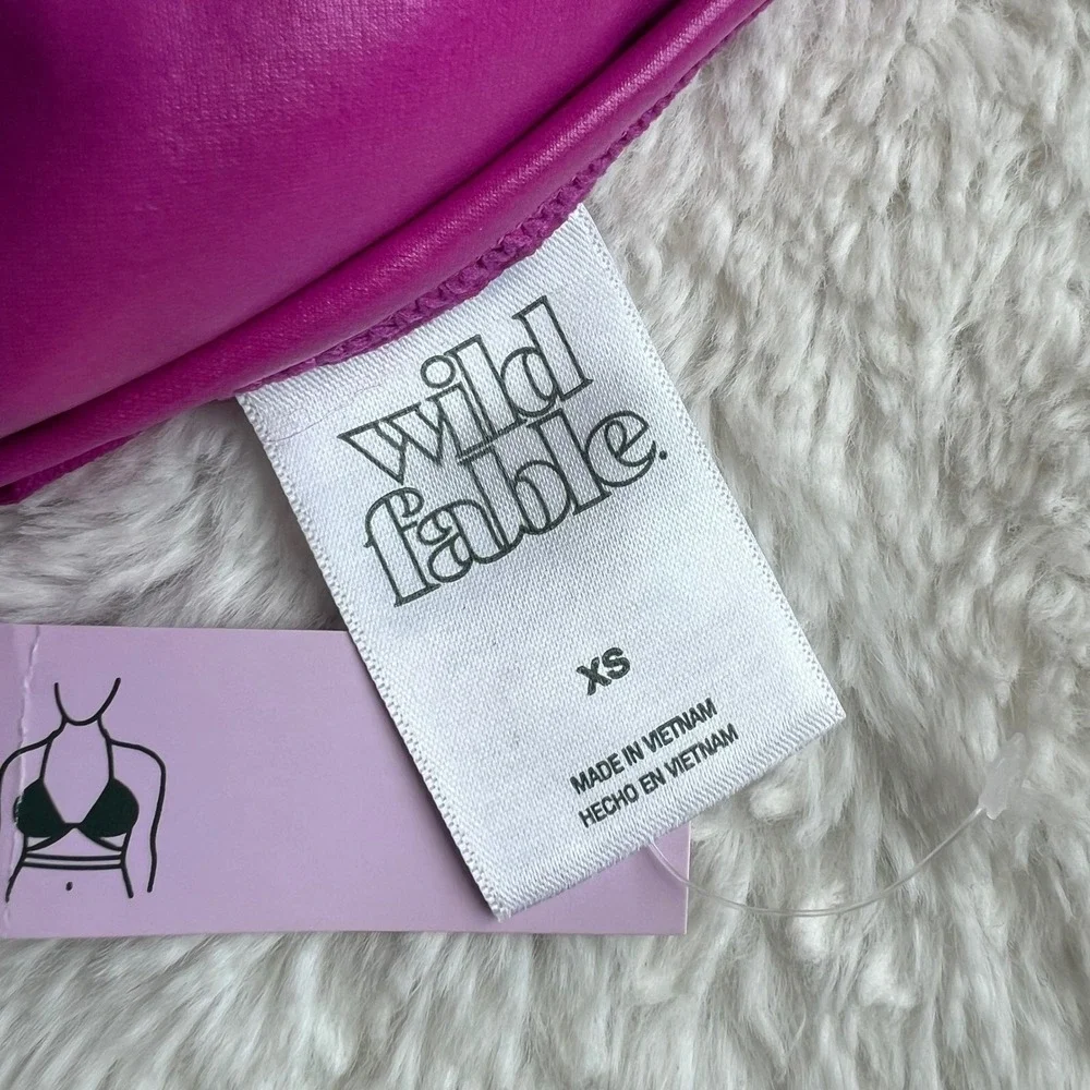 Wild Fable Magenta Purple Triangle Bikini Top XS New Halter Swim 238174283 NWT